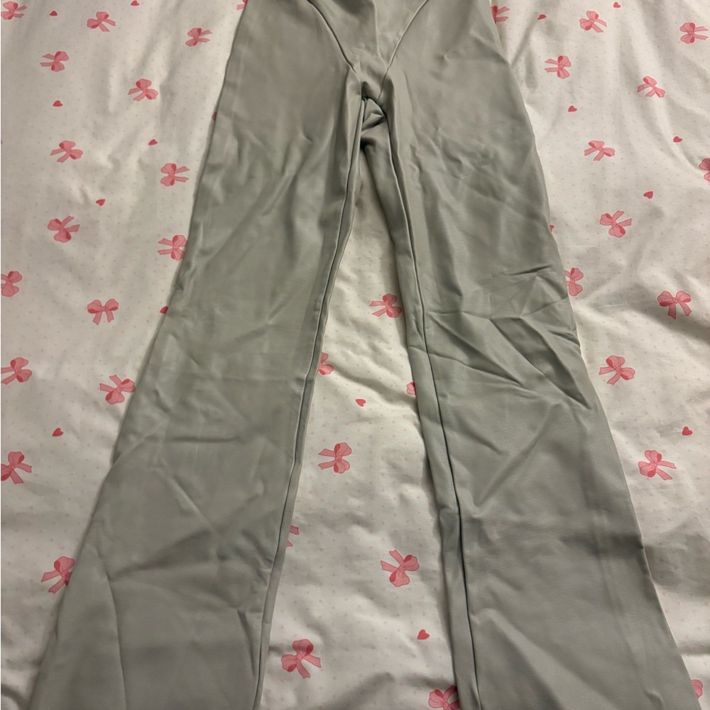 SKIMS NWT faux leather bootcut pant